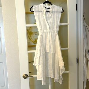 Zara Woman high low tank top flowy beach linen bridal whimsical S